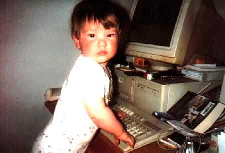 Ich an Papas Computer